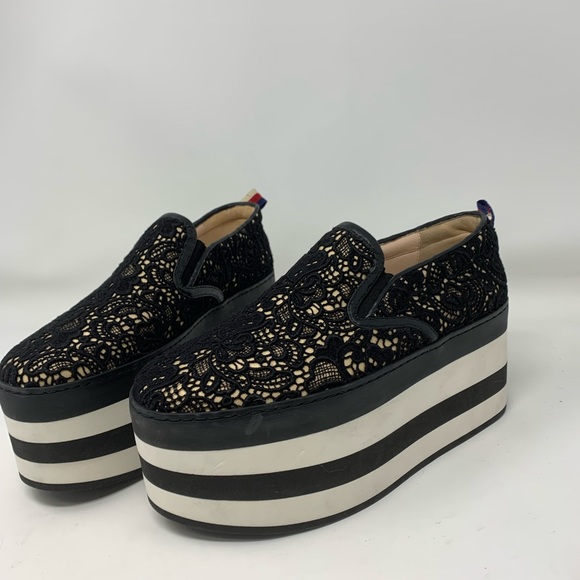 Gucci Black Sylvie Peggy Platform  Sneakers Size 36 - Picture 1 of 13